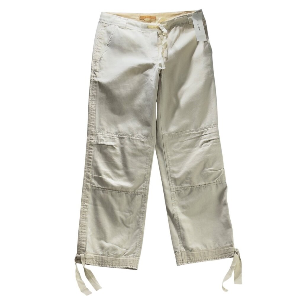 DKNY Pure Womens Beige Cargo Pants Cotton Size 4 NEW